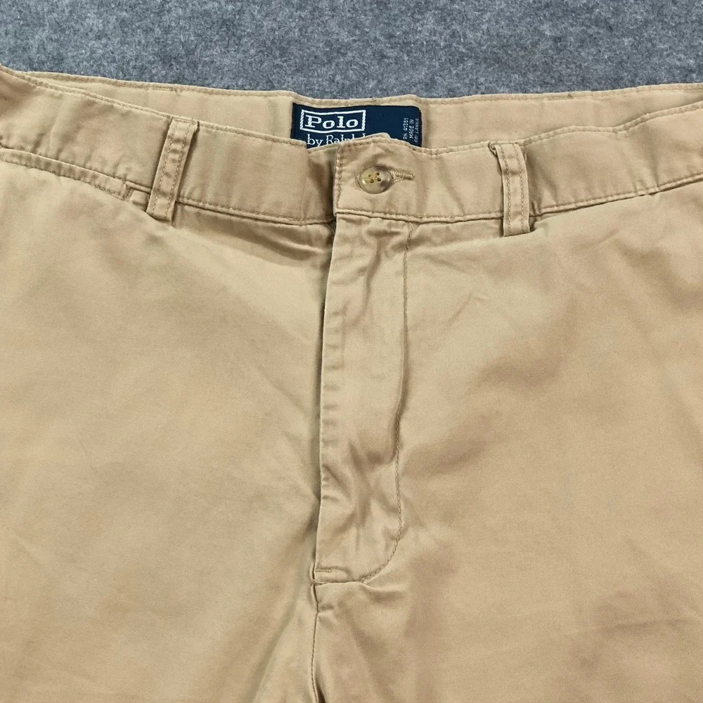 Polo Ralph Lauren Mens Chino Shorts 34 Tan Flat Front Cotton Classic